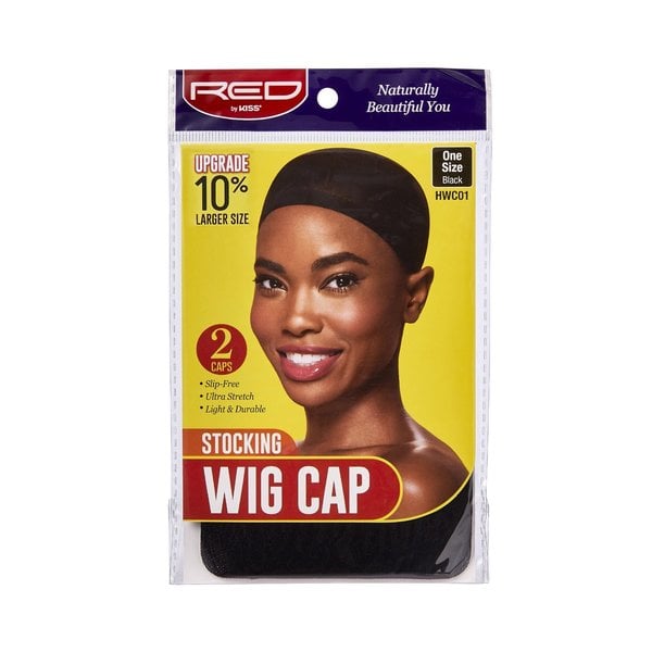 Red by Kiss Stocking Wig Cap 2PCS (Black)