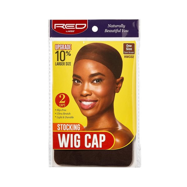 Red by Kiss Stocking Wig Cap 2PCS (Dark Brown)