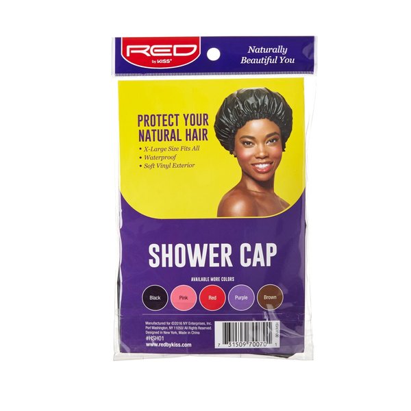 Red by Kiss Waterproof Shower Cap (Black)