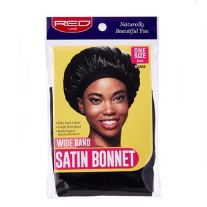 Wide Band Satin Bonnet (Black)