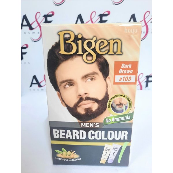 Bigen Bigen - Baardkleur - Vlekt niet en laat geen residu achter - Snelle applicatie - Dark Brown (B103) - Korte en lange baarden