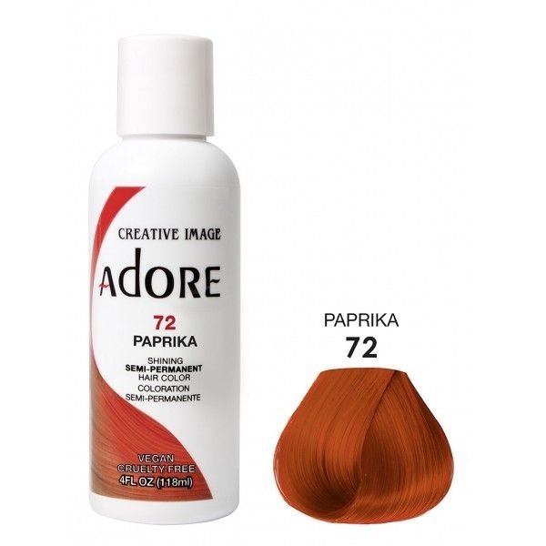 Adore Adore - Haarkleuring - Warme paprika-oranjerode tint - Zonder ammoniak of peroxide - Geeft glans en zachtheid - 118ml