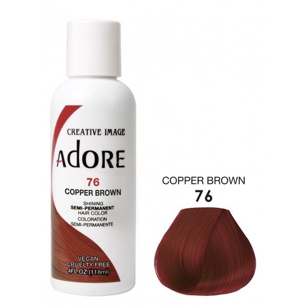 Adore Semi Permanent Hair Color 76 Copper Brown A&F Cosmetics