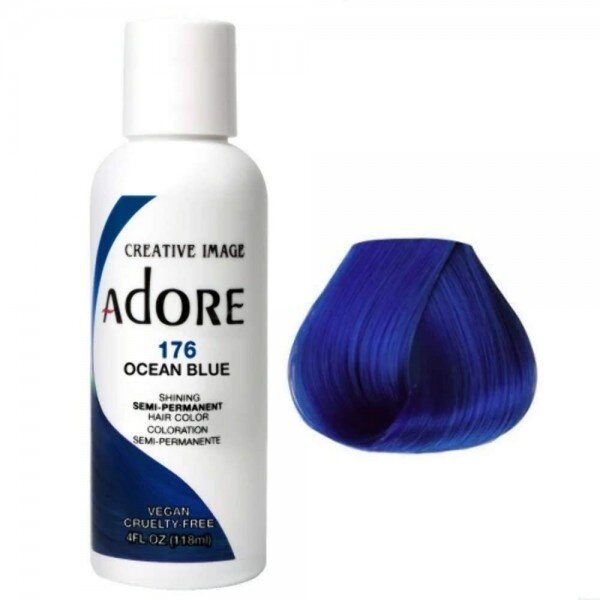 Adore Adore - Haarkleur - Geeft levendig oceaanblauw - Voedt en verzacht zonder ammoniak - Glanzend resultaat zonder uitgroei - 118ml
