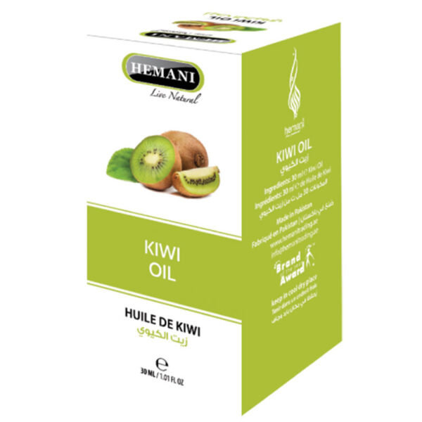 Hemani Herbal Hemani Herbal - Kiwi olie - Verjongt en egaliseert de huid - Vermindert onzuiverheden zichtbaar - Geeft glans aan huid en haar - 30ml