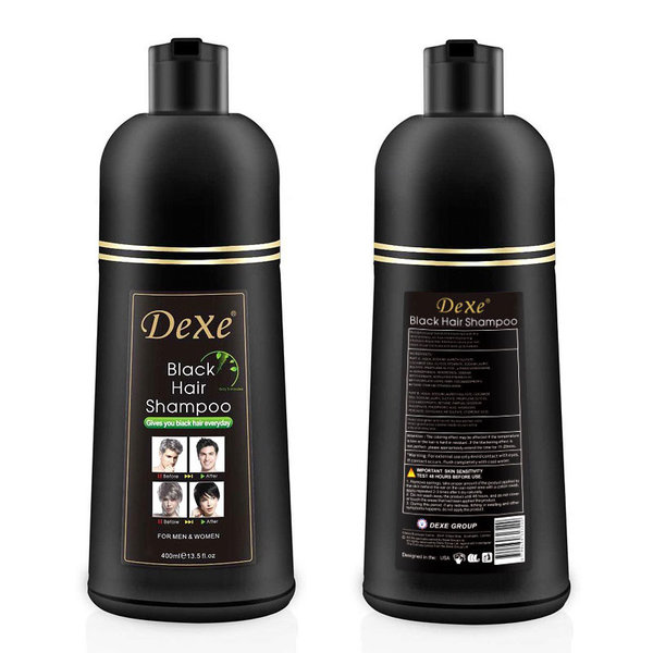 Dexe Black Hair Shampoo Bottle (400ml)