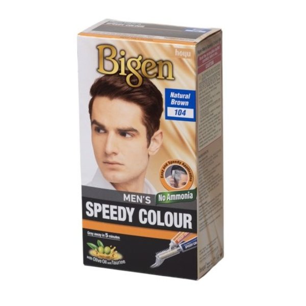 Bigen Bigen - Haarkleuring creme - Dekt grijs haar in 5 minuten - Makkelijk aan te brengen zonder druppels - Voedt en geeft natuurlijke glans - 104 Natural Brown