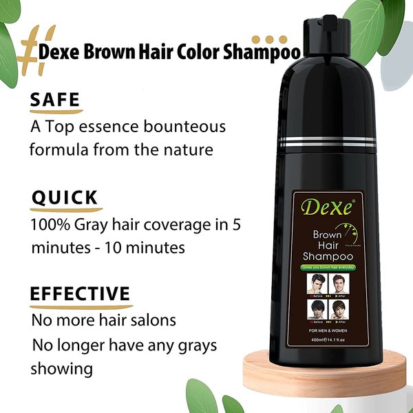 Dexe Brown Hair Shampoo Bottle (400ml)