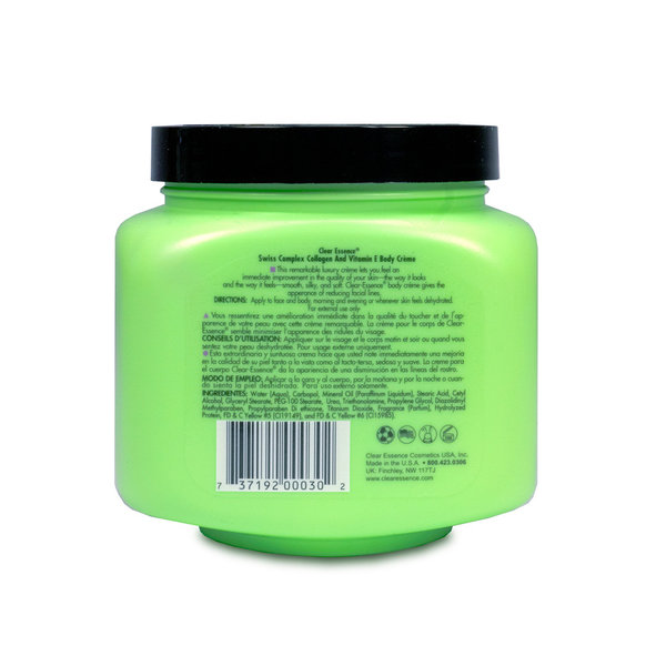 Clear Essence Clear Essence - Verzorgingscreme – Herstelt en beschermt droge huid – Verbetert teint met vitamine E – Hydrateert intens met collageen – 536,75g