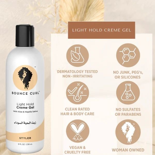 Bounce Curl Bounce Curl - Styling gel - Geeft volume zonder te verzwaren - Vermindert kroezen en houdt krullen in model - Voedt met zwartzaadolie - 238ml