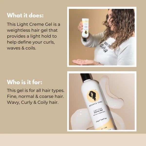 Bounce Curl Bounce Curl - Styling gel - Geeft volume zonder te verzwaren - Vermindert kroezen en houdt krullen in model - Voedt met zwartzaadolie - 238ml