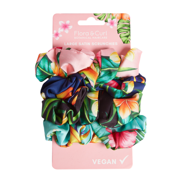 Flora & Curl Large Satin Scrunchies