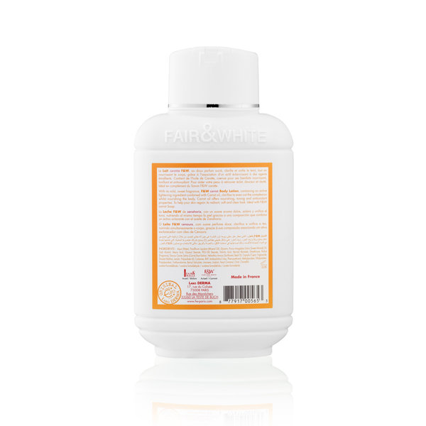 Fair & White Fair & White - Bodylotion wortel – Verheldert en egaliseert de huid – Voedt en verzacht intensief – Beschermt met antioxidanten – 485ml