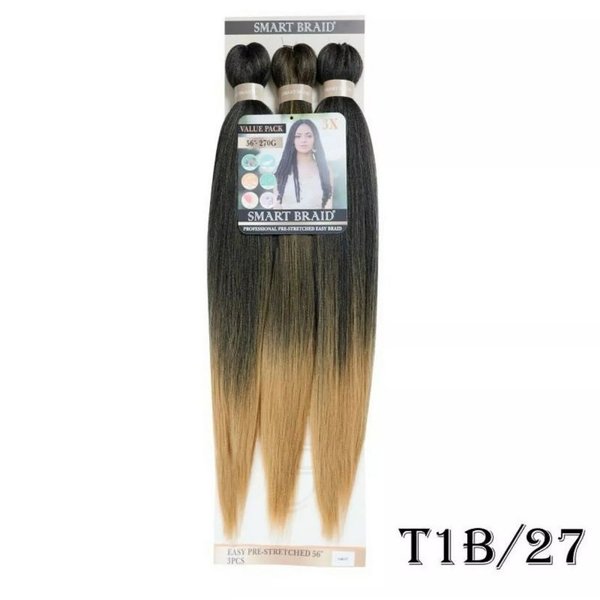 Smart Braid Smart Braid - Pre-stretched vlechten - Versnelt vlechten, geschikt voor kinderen en volwassenen - 3-pack van 71,12 cm