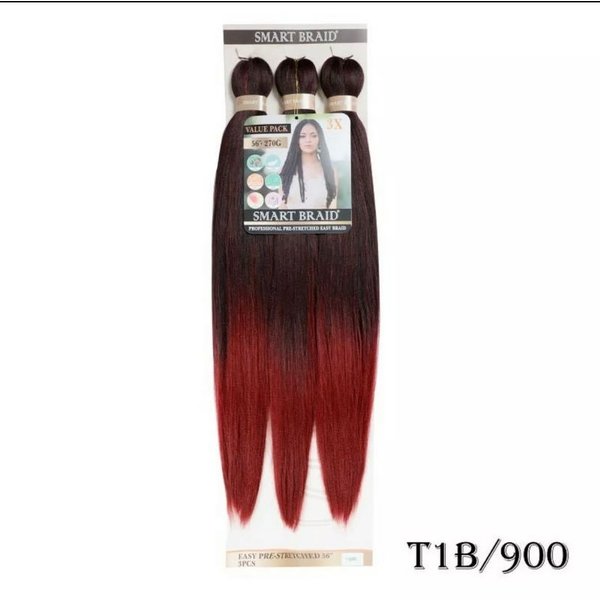 Smart Braid Smart Braid - Pre-stretched vlechten - Versnelt vlechten, geschikt voor kinderen en volwassenen - 3-pack van 71,12 cm