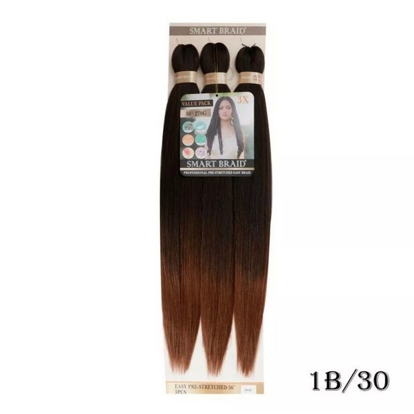 Smart Braid Smart Braid - Pre-stretched vlechten - Versnelt vlechten, geschikt voor kinderen en volwassenen - 3-pack van 71,12 cm