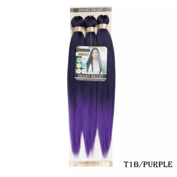 Smart Braid Smart Braid - Pre-stretched vlechten - Versnelt vlechten, geschikt voor kinderen en volwassenen - 3-pack van 71,12 cm