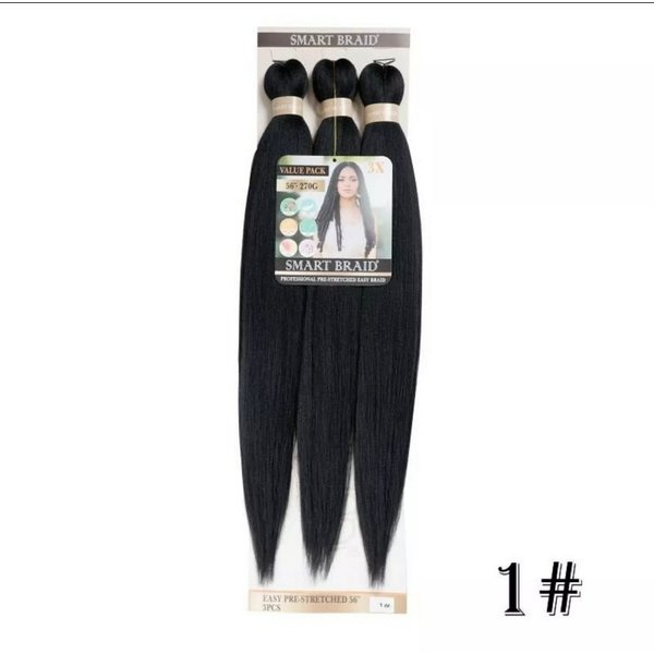 Smart Braid Smart Braid - Pre-stretched vlechten - Versnelt vlechten, geschikt voor kinderen en volwassenen - 3-pack van 71,12 cm
