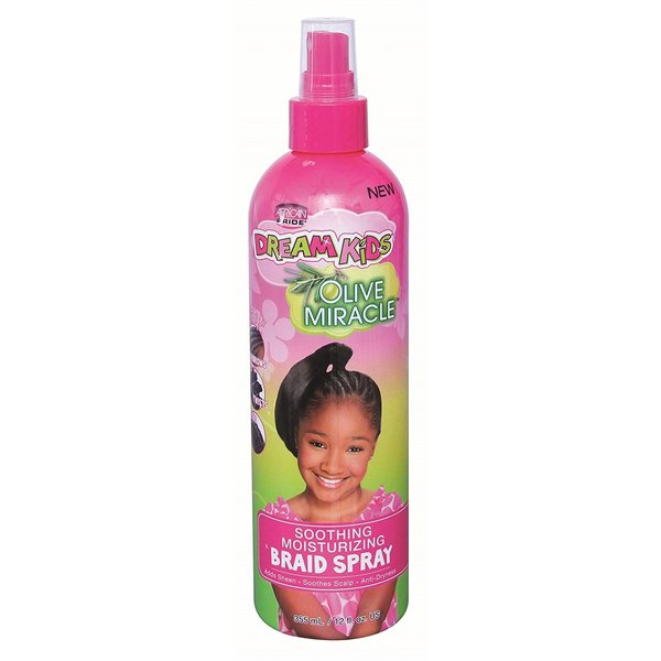 African Pride Dream Kids African Pride Dream Kids - Vlechten spray - Hydrateert en verzorgt dagelijks - Verfrist en verzacht de hoofdhuid - Geeft vlechten een subtiele glans - 355ml