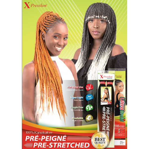 Xpression Ultra Braid Pre-Stretched Braiding Hair Extensions 46 inch - 1  Jet Black