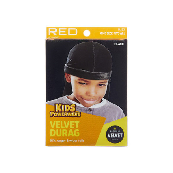 Red by Kiss Red by Kiss Kids Power Wave Velvet Durag - Black (HJ33)