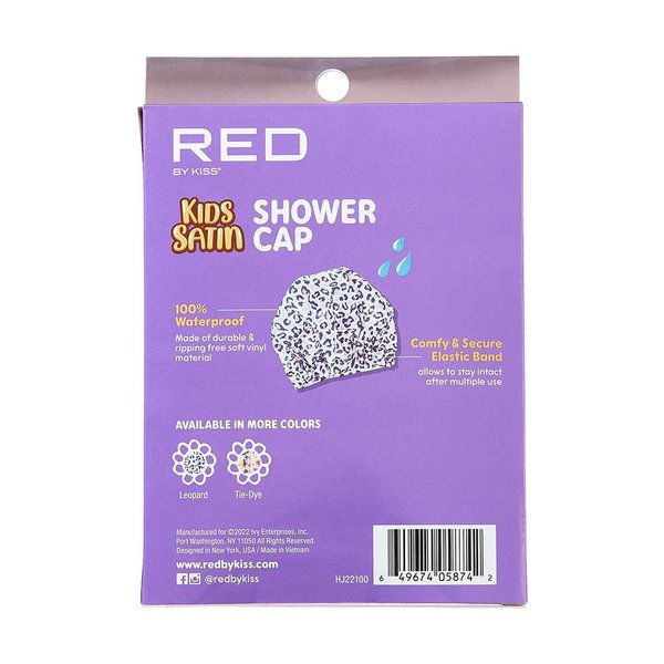 Red by Kiss Red by Kiss Kids Satin Shower Cap - Leopard (HJ22)