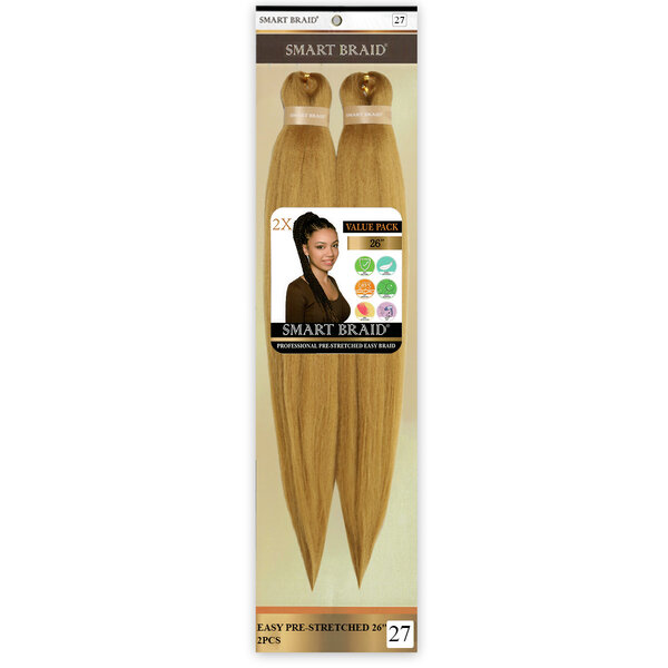 Smart Braid Smart Braid - Vlecht haar - Vooraf uitgerekt voor snel vlechten - Lichtgewicht en klitvrij - Geschikt voor alle vlechtstijlen - 2x 66,04 cm