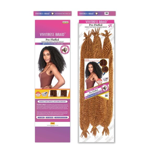 Smart Braid Vivitress Pre Fluffed WaterWave Fro Twist 24 inch