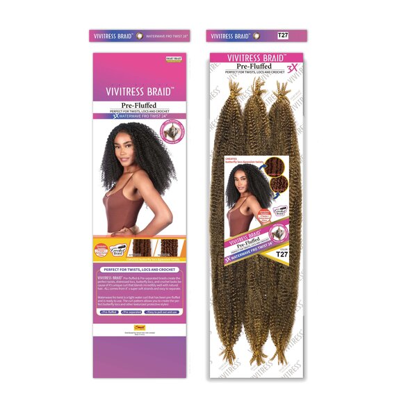 Smart Braid Vivitress Pre Fluffed WaterWave Fro Twist 24 inch