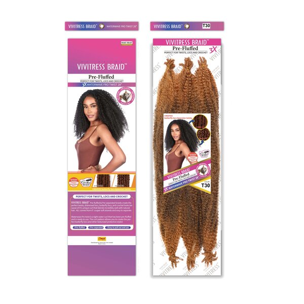 Smart Braid Vivitress Pre Fluffed WaterWave Fro Twist 24 inch