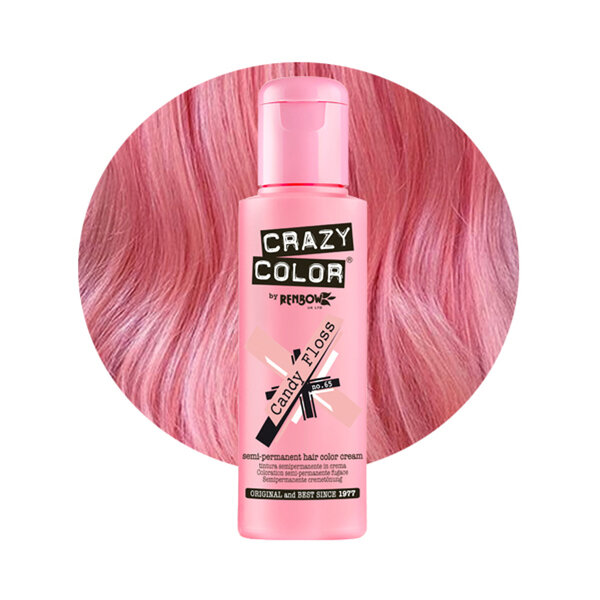 Crazy Color Crazy Color - Haarkleuring Candy Floss - Delicate roze pastelkleur - Gemakkelijk aan te brengen en verzorgend - 100ml