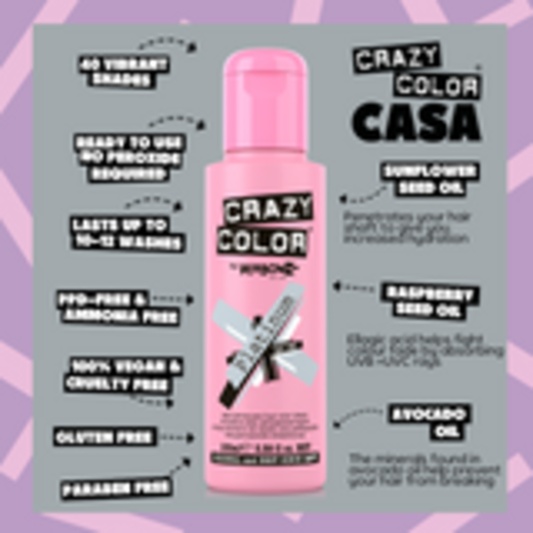 Crazy Color Crazy Color - Haarkleur creme – Classic Silver – Voedt en verzorgt met natuurlijke olien – Vervaagt zonder uitgroei – 100ml