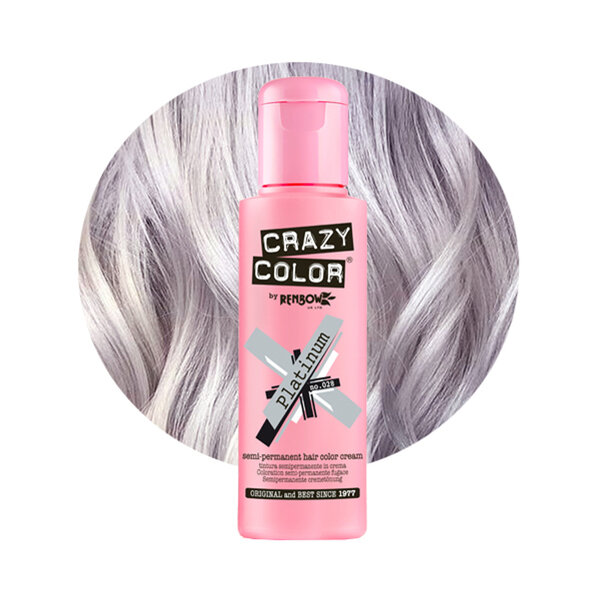 Crazy Color PLATINUM Semi Permanent Classic Silver Hair Dye 100ml