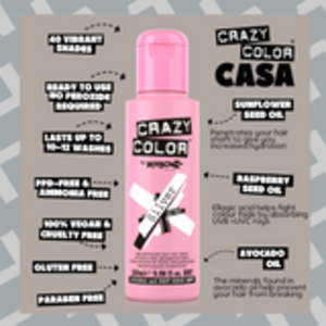 Crazy Color SILVER Semi-Permanent Cool Grey Hair Dye 100ml