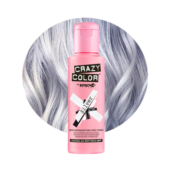 Crazy Color Crazy Color - Haarkleur - Koele zilvergrijze tint zonder ammoniak - Verzorgt en hydrateert tijdens het kleuren - 100ml