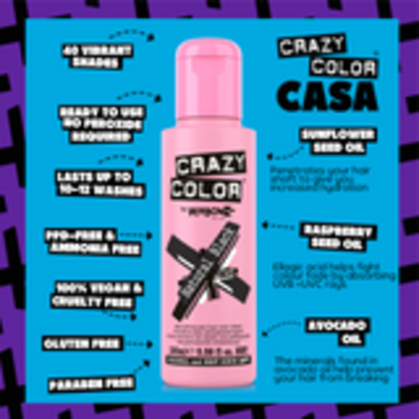 Crazy Color Crazy Color NATURAL BLACK Semi-Permanent Brown Black Hair Dye 100ml