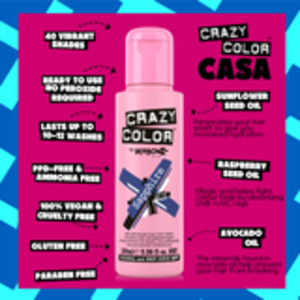 Crazy Color SAPPHIRE Semi-Permanent Royal Blue Hair Dye 100ml