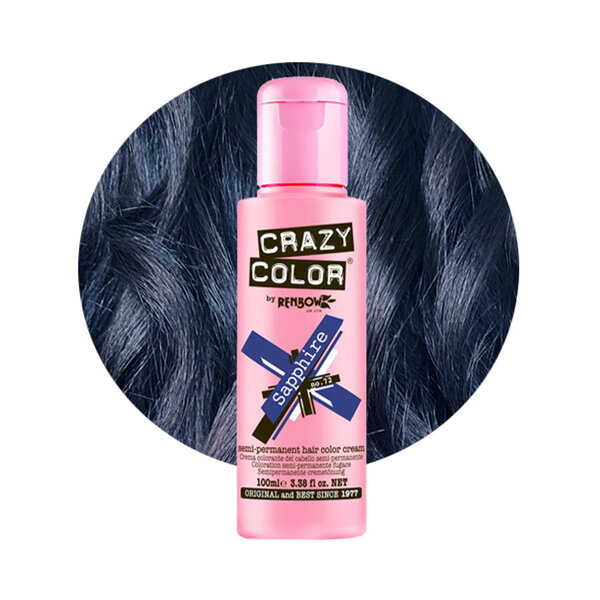 Crazy Color Crazy Color SAPPHIRE Semi-Permanent Royal Blue Hair Dye 100ml