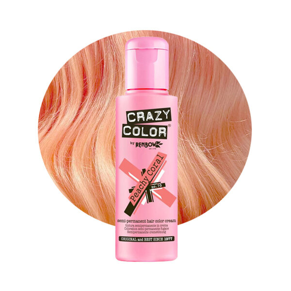 Crazy Color Crazy Color PEACHY CORAL Semi-Permanent Peachy Orange Hair Dye 100ml