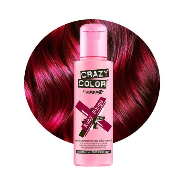 Crazy Color Crazy Color - Ruby Rouge Haarkleur - Diepe, levendige roodtint - Verzorgt met frambozenzaad- en avocado-olie