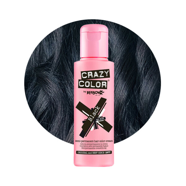 Crazy Color Crazy Color BLACK Semi-Permanent Blue-Black Hair Dye 100ml