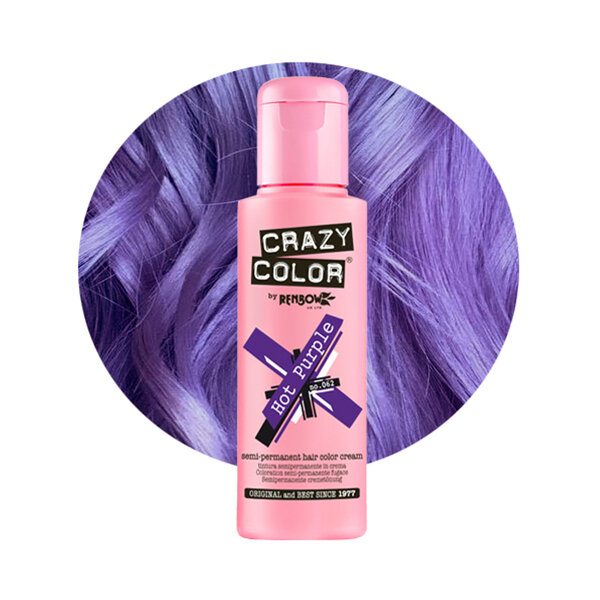 Crazy Color Crazy Color HOT PURPLE Semi-Permanent Bold Purple Hair Dye 100ml