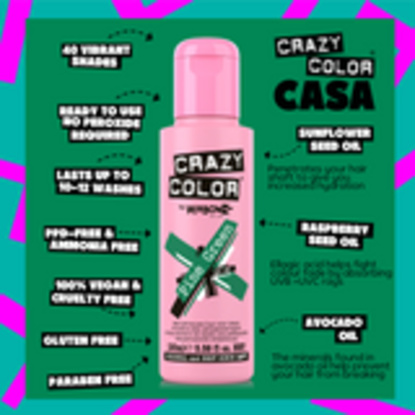 Crazy Color Crazy Color - Haarkleur Forest Green – Geeft diepe bosgroene tint – Voedt met natuurlijke olien – Eenvoudig aan te brengen – 100ml