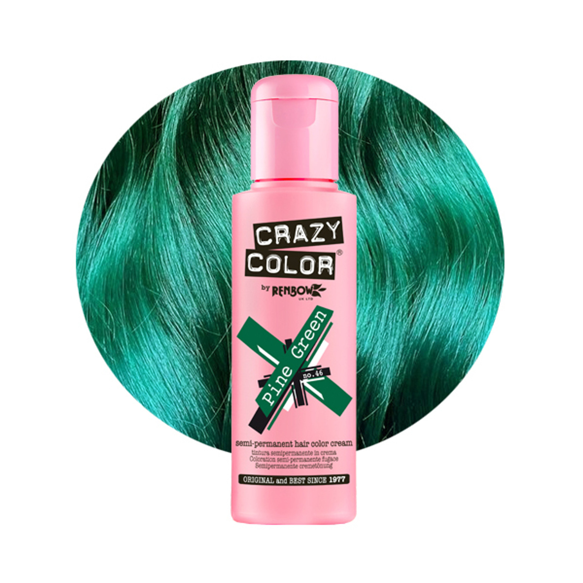 Crazy Color PINE GREEN Semi-Permanent Forest Green Hair Dye100ml - A&F ...