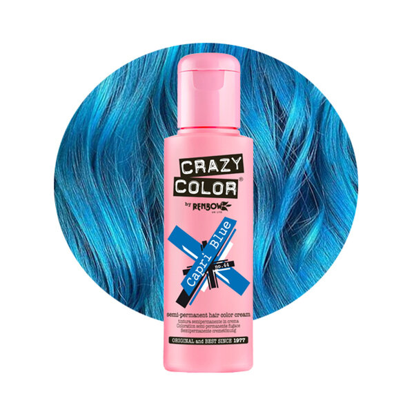 Crazy Color Crazy Color CAPRI BLUE Semi-Permanent Electric Blue Hair Dye 100ml