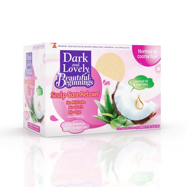 Beautiful Beginnings (Dark & Lovely) Beautiful Beginnings (Dark & Lovely) - Relaxer kit - Lye-vrij systeem voor milde ontspanning - Verrijkt met kokosolie en aloe vera - 1 kit