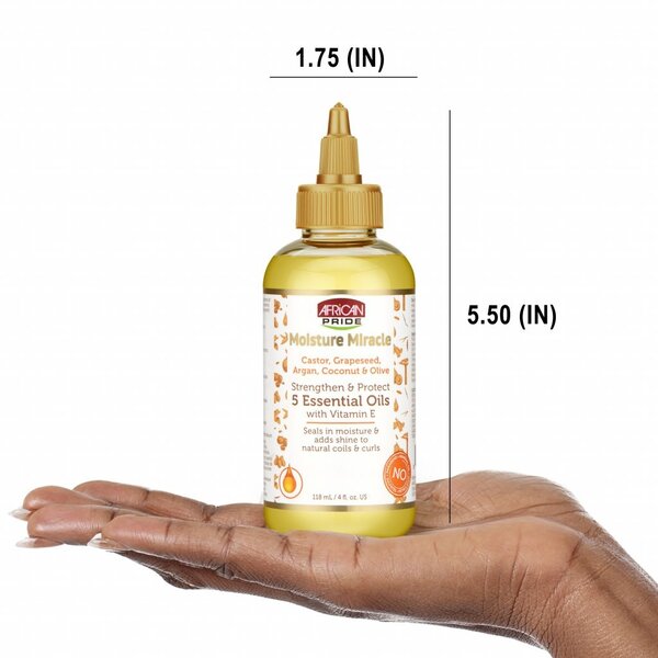 African Pride African Pride - Haarolie mix – Hydrateert diep met 5 essentiele olien – Versterkt haar en stimuleert groei – Geeft glans zonder vet te maken – 118ml