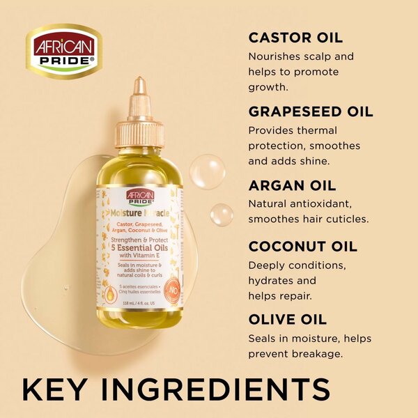 African Pride African Pride Moisture Miracle Strengthen and Protect 5 Essential Oils (118ml)