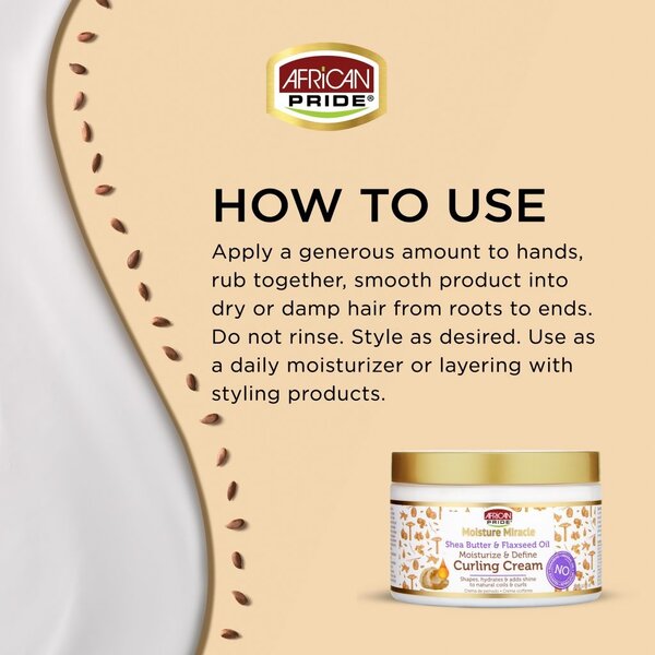 African Pride Africa Pride Moisture Miracle Shea Butter & Flaxseed Oil Curling Cream (340g)
