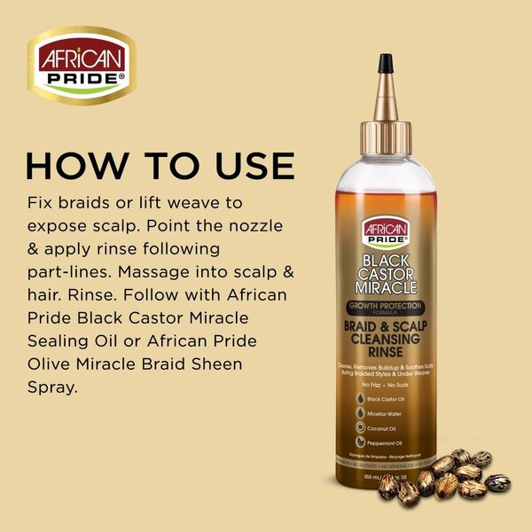 African Pride African Pride Black Castor Miracle Braid & Scalp Cleansing Rinse 355ml